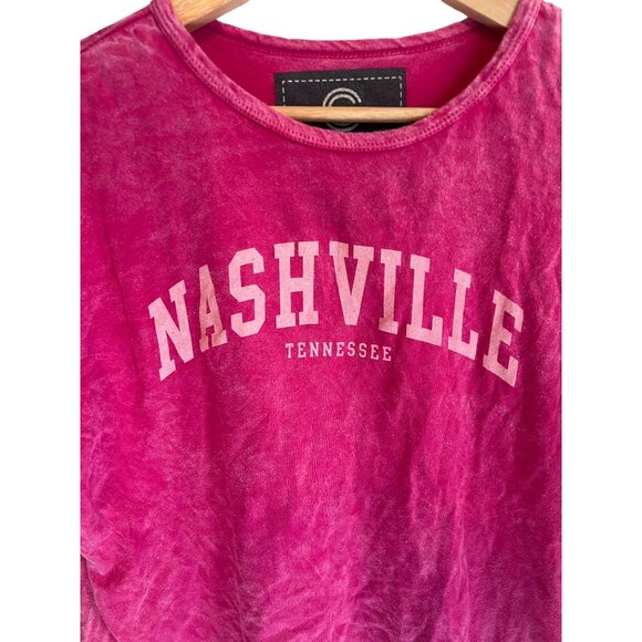 Nashville Tennessee Social Culture Women's Size S Tee Pink Country Tshirt - Picture 2 of 4